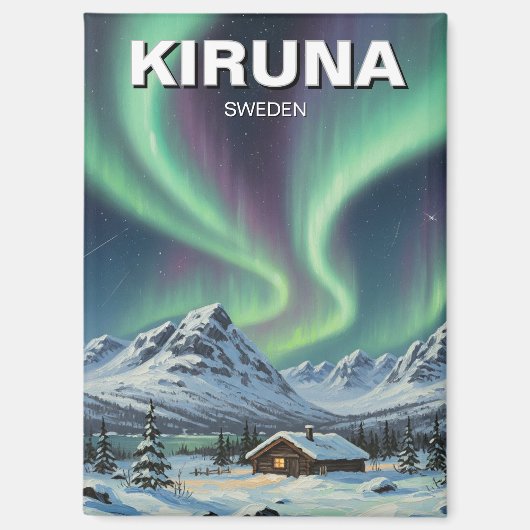 Schweden Kiruna Aurora Northern Lights Magnet (Vorderseite)