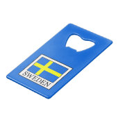 Schweden Kreditkarten Flaschenöffner (Vorderseite Schrägansicht)