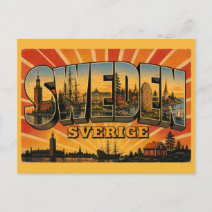 Schweden Land Vintage  Postkarte