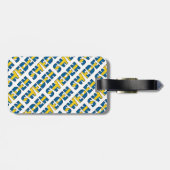 Schweden-Landesflagge färbt Typografie-Muster Gepäckanhänger (Rückseite horizontal)