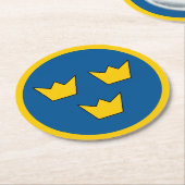 Schweden Landesflagge Runde Symbol Armee nati Runder Pappuntersetzer (Angewinkelt)