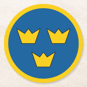 Schweden Landesflagge Runde Symbol Armee nati Runder Pappuntersetzer