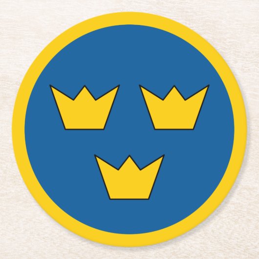 Schweden Landesflagge Runde Symbol Armee nati Runder Pappuntersetzer (Vorderseite)