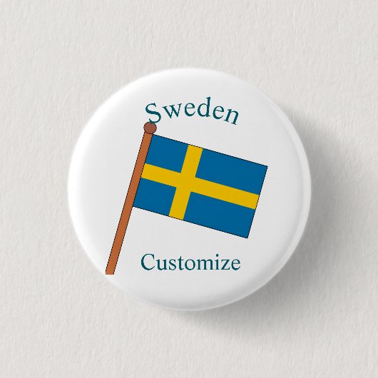 Schweden Landesflagge Thunder_Cove Button (Vorderseite)