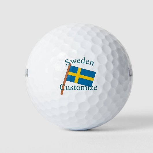 Schweden Landesflagge Thunder_Cove Golfball (Vorderseite)