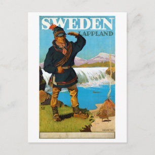 Schweden Lappland Vintage Travel Poster wiederherg Postkarte