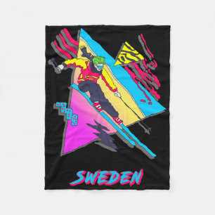 Schweden Lebhaftes Retro-Abstraktes Skidesign Fleecedecke