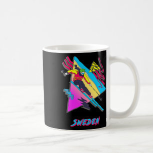Schweden Lebhaftes Retro-Abstraktes Skidesign Kaffeetasse