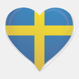 Schweden Liebe Flaggenaufkleber Herz-Aufkleber