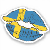 Schweden Liebe Lipstick Aufkleber (Vorderseite)