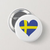 Schweden-Liebeherz - schwedische Flagge Button (Vorne & Hinten)