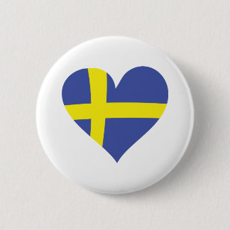 Schweden-Liebeherz - schwedische Flagge Button