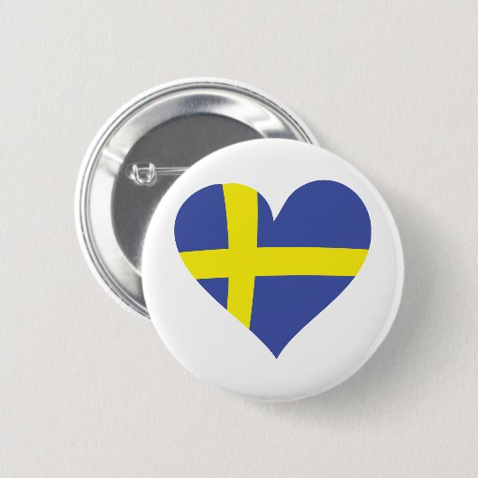 Schweden-Liebeherz - schwedische Flagge Button (Vorne & Hinten)