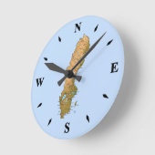 Schweden Map Clock Runde Wanduhr (Winkel)