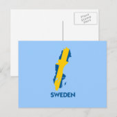 SCHWEDEN MAP POSTKARTE (Vorne/Hinten)