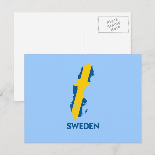 SCHWEDEN MAP POSTKARTE (Vorne/Hinten)