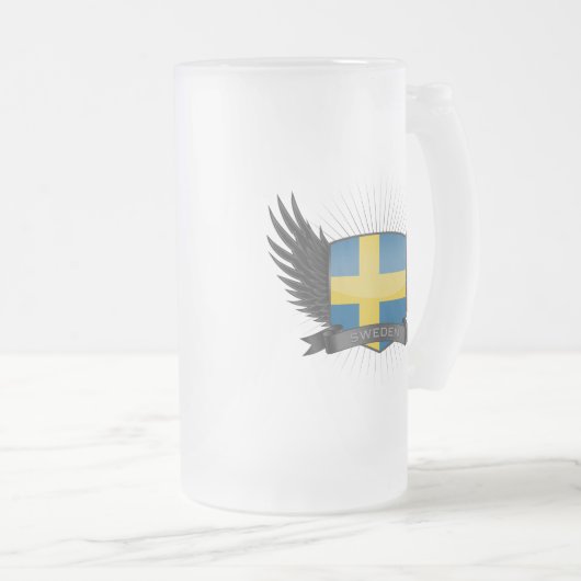 SCHWEDEN MATTGLAS BIERGLAS (VorderseiteRechts)