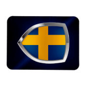 Schweden Metallisches Emblem Magnet (Horizontal)