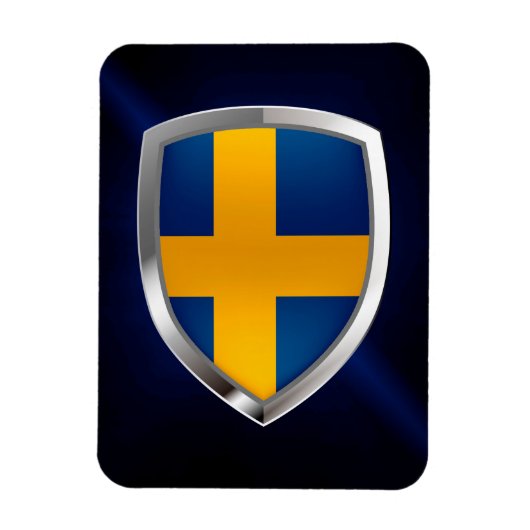 Schweden Metallisches Emblem Magnet (Vertikal)