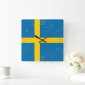 Schweden National Flag Patriotic Quadratische Wanduhr (Zuhause)