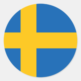 Schweden - Nationale Flagge Schwedens Runder Aufkleber