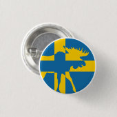 Schweden: Nationale schwedische Tierflagge Button (Vorne & Hinten)
