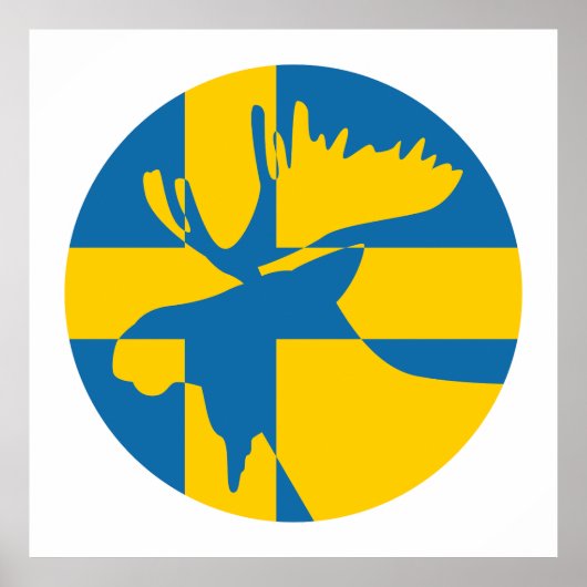 Schweden: Nationale schwedische Tierflagge Poster (Vorne)