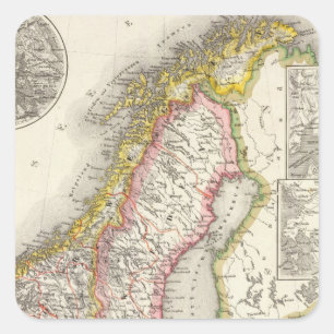Schweden, Norwegen 2 Quadratischer Aufkleber