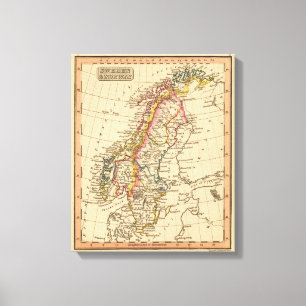 Schweden, Norwegen 3 Leinwanddruck