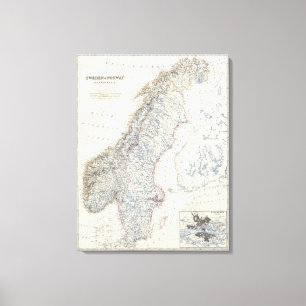 Schweden, Norwegen 3 Leinwanddruck