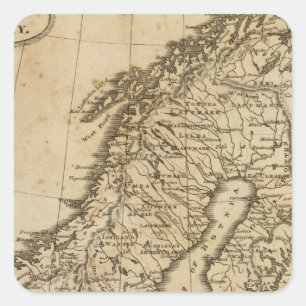 Schweden, Norwegen 3 Quadratischer Aufkleber