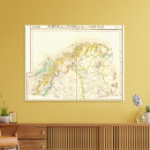 Schweden, Norwegen, Atlas Karte Leinwanddruck (Insitu (Wohnzimmer))