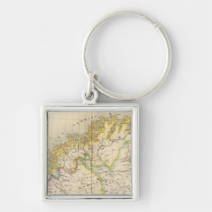 Schweden, Norwegen, Atlas Karte Schlüsselanhänger