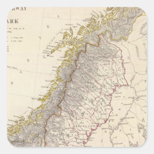 Schweden, Norwegen, Dänemark 3 Quadratischer Aufkleber