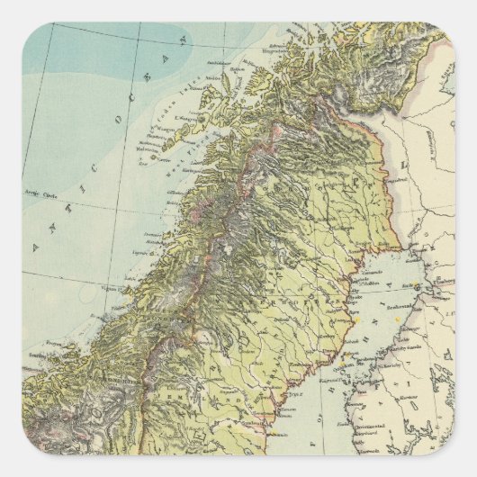 Schweden, Norwegen, Dänemark Quadratischer Aufkleber (Vorderseite)