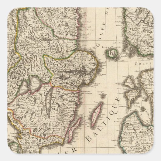 Schweden, Norwegen, Europa Quadratischer Aufkleber (Vorderseite)