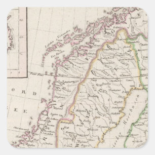 Schweden, Norwegen, Island Quadratischer Aufkleber