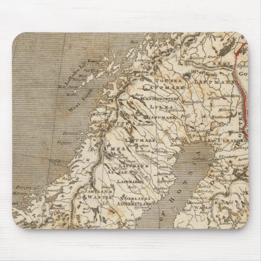 Schweden, Norwegen Karte von Arrowsmith Mousepad (Vorne)