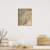 Schweden, Norwegen Karte von Arrowsmith Poster (Küche)