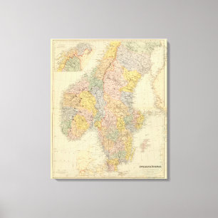 Schweden, Norwegen Leinwanddruck