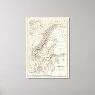 Schweden, Norwegen und Dänemark 2 Leinwanddruck