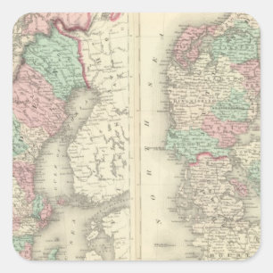 Schweden, Norwegen und Dänemark 2 Quadratischer Aufkleber