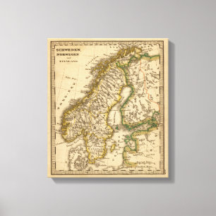 Schweden, Norwegen und Finnland Leinwanddruck