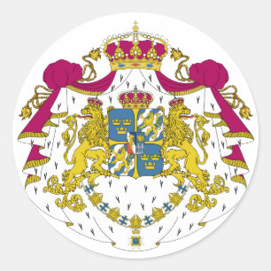 Schweden - Offizielles Wappen-Symbol Runder Aufkleber
