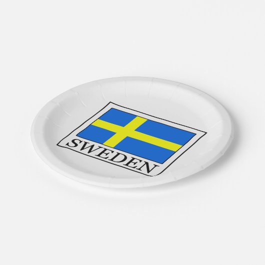 Schweden Pappteller (Schrägansicht)