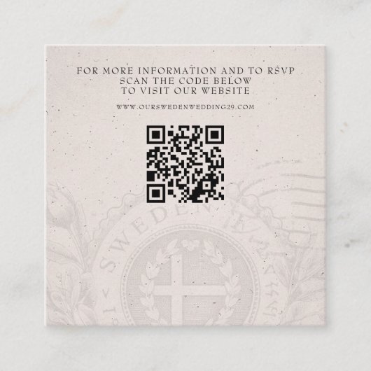 Schweden Pass Wedding QR Begleitkarte (Vorderseite)