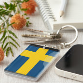Schweden polierte Flagge Schlüsselanhänger (Vorderseite rechts)