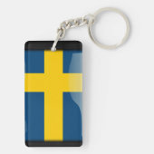 Schweden polierte Flagge Schlüsselanhänger (Rückseite)