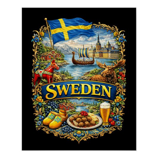 Schweden Poster (Vorderseite)