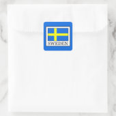 Schweden Quadratischer Aufkleber (Tasche)